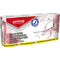 Papier toaletowy celulozowy OFFICE PRODUCTS, 2-warstwowy, 150 listkw, 15m, 8szt., biay