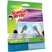 cierka z mikrofibry SCOTCH BRITE™ do szyb i luster, 2szt., ciemno/jasnoniebieskie