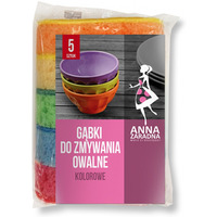 Gbki do zmywania ANNA ZARADNA, owalne kolorowe, 5szt., mix