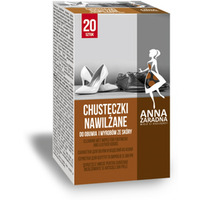 Chusteczki nawil�ane ANNA ZARADNA, do obuwia i wyrob&oacute;w ze sk&oacute;ry, 20 saszetek, bia�e chusteczki