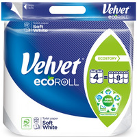 Papier toaletowy VELVET Delikatnie Biay, Ecoroll, 3-warstwowy, 300 listków, 4szt., biay