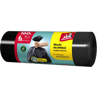 Worki na �mieci JAN NIEZB�DNY, LDPE, 160l, 10szt., czarne