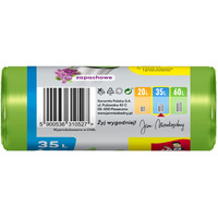 Worki na �mieci JAN NIEZB�DNY, HDPE, t-shirt, 35l, 30szt., zielone