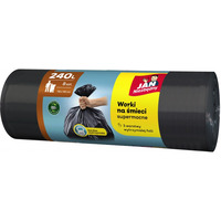 Worki na �mieci JAN NIEZB�DNY, 240l, 8szt., czarne