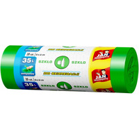 Worki na �mieci JAN NIEZB�DNY, do segregacji, easy pack, 35l, 20szt., zielone