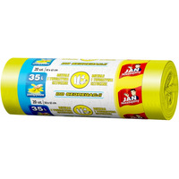 Worki na �mieci JAN NIEZB�DNY, do segregacji, easy pack, 35l, 20szt., �&oacute;�te