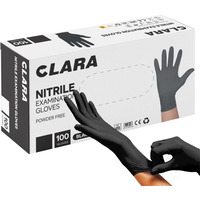 R�kawice nitrylowe bezpudrowe CLARA, 100 szt., rozmiar M, czarne
