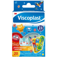 Plastry dziecice VISCOPLAST Zwierzta, 72x25mm, 20 szt., pudeko