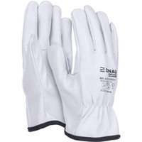 R�kawice robocze DONAU SAFETY DS-DRIVCOW, driver, sk&oacute;ra bydl�ca, rozm. 10/XL, bia�e