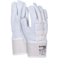R�kawice robocze DONAU SAFETY DS-DOKGOAT, doker, sk&oacute;ra kozia, rozm. 10, 5/XL, szaro-bia�e