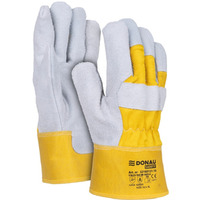 R�kawice robocze DONAU SAFETY DS-DOKBASIC, doker, dwoina bydl�ca, rozm. 10, 5/XL, szaro-�&oacute;�te