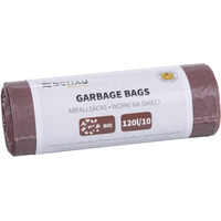 Worki na �mieci DONAU HOME, do segregacji, odpady BIO (LDPE), 120l, 10 szt., br�zowe