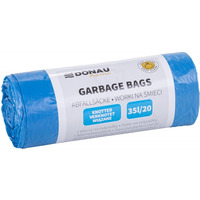 Worki na �mieci DONAU HOME, wi�zane (LDHD), 35l, 20 szt., niebieskie