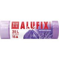 Worki na �mieci ALUFIX, lawendowe, HDPE, 35l, 15 szt., fioletowe