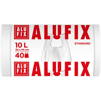 Worki na �mieci ALUFIX, z uszami, HDPE, 10l, 40 szt., bia�e
