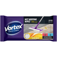 Chusteczki do mopowania pod�&oacute;g na mokro VORTEX, cytrusowa bryza, 15 szt