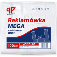 Reklam&oacute;wka SARANTIS, HDPE, mega, 40/12/80 cm, 14 mikr., 100 szt., bia�a