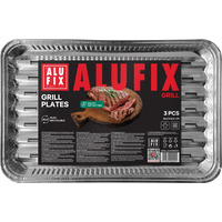 Tacki grillowe ALUFIX Fix-Grill, aluminiowe, prostok�tne, 3 szt