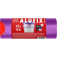 Worki na śmieci ALUFIX Elastic Fix, LDPE, 64x70cm, 60l, 10 szt., fioletowe