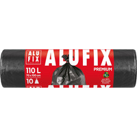 Worki na śmieci ALUFIX, extra mocne, LDPE, 70x100cm, 110l, 10 szt., czarne