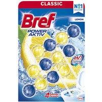 Kulki myj�co-zapachowe do toalet BREF Power Aktiv Lemon, 3x50g