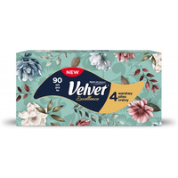 Chusteczki kosmetyczne VELVET Excellence, 4-warstwowe, 90 listków, białe
