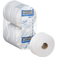 Papier toaletowy Jumbo SCOTT Essential, 2-warstwowy, 6 rolek x 1053 listki, bia�y