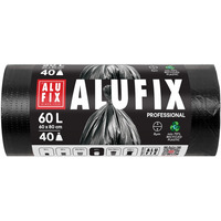 Worki na �mieci ALUFIX Professional, HDPE, 60x80cm, 8 &mu;m, 60l, 40 szt., czarne
