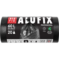 Worki na �mieci ALUFIX Professional, LDPE, 60x80cm, 21 &mu;m, 60l, 20 szt., czarne