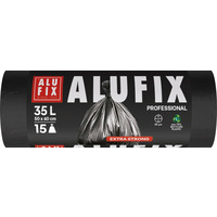 Worki na �mieci ALUFIX Professional, LDPE, 50x60cm, 20 &mu;m, 35l, 15 szt., czarne