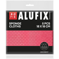 �ciereczki g�bkowe ALUFIX Professional, 18x18cm, 5 szt., r&oacute;�owe