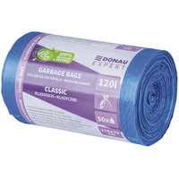 Worki na odpady DONAU EXPERT, klasyczne, LDPE, 120l, 50 szt., niebieskie