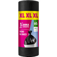 Worki na �mieci ANNA ZARADNA XL, wytrzyma�e, 60l, 40 szt., czarne