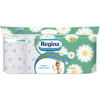 Papier toaletowy REGINA Rumiankowy, 3-warstwowy, 18m, 150 listk&oacute;w, 8 rolek, bia�y