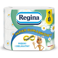 Papier toaletowy REGINA Rumiankowy Forever Roll, 3-warstwowy, 36m, 300 listk&oacute;w, 4 rolki, bia�y